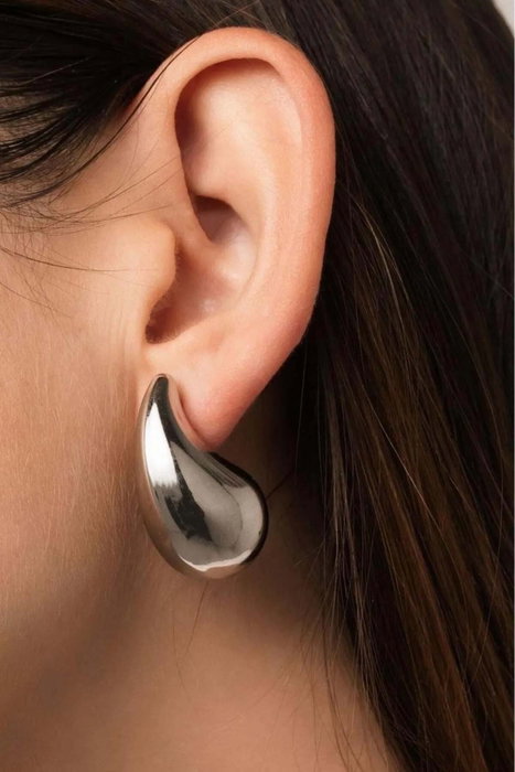 Heliophilia Silver Pendientes de Latón con Piedra de Circonio Plateados